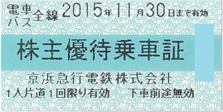 京浜急行株主優待乗車券　12枚