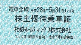 相鉄(相模鉄道)株主優待券(株主優待乗車証回数券式)