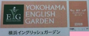 横浜イングリッシュガーデン 入場券（招待券）