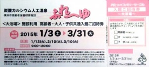 炭酸カルシウム人工温泉ふれーゆ 招待券