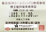 阪神電鉄株主優待(定期型）電車全線 2023年11月30日期限