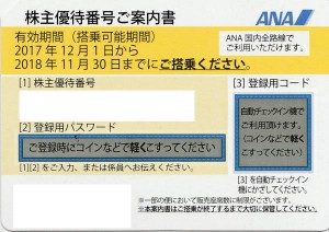ANA株主優待券