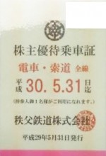 秩父鉄道 株主優待乗車証 電車・バス全線パス