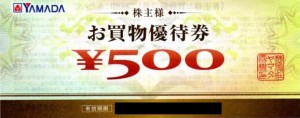 ヤマダ電機 株主お買物優待券 500円券_課税対象商品