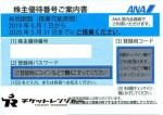 ANA(全日空)株主優待券 <2019年6月1日〜2020年5月31日期限>ブルー