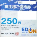 エディオン株主優待券 250円券