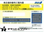 ANA(全日空)株主優待券 <2019年12月1日〜2020年11月30日期限→2021年5月31日期限に延長>イエロー