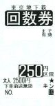 東京メトロ普通回数券 250円区間