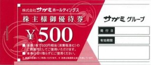 T_サガミHD株主優待 冊子（500円×30枚綴り）_課税対象商品