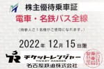 名古屋鉄道（名鉄）株主優待（定期型）電車・バス全線 2022年12月15日期限