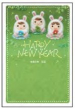 2023年用（令和5年）デザイン印刷済み年賀状（年賀はがき）　額面63円デザイン12番（3枚セット・1枚あたり78円）