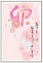 2023年用（令和5年）デザイン印刷済み年賀状（年賀はがき）　額面63円デザイン26番（3枚セット・1枚あたり78円）