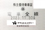 東急電鉄株主優待（定期型）電車全線 2023年11月30日期限