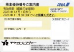 ANA（全日空）株主優待券 ＜2023年12月1日〜2024年11月30日期限＞イエロー_課税対象商品