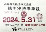 山陽電鉄株主優待（定期型）電車・バス全線 2024年5月31日期限