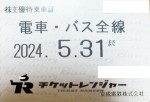 京成電鉄株主優待（定期型）電車・バス全線 2024年5月31日期限