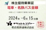 名古屋鉄道（名鉄）株主優待（定期型）電車・バス全線 2024年6月15日期限