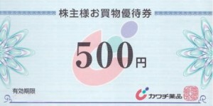 カワチ薬品株主優待券500円