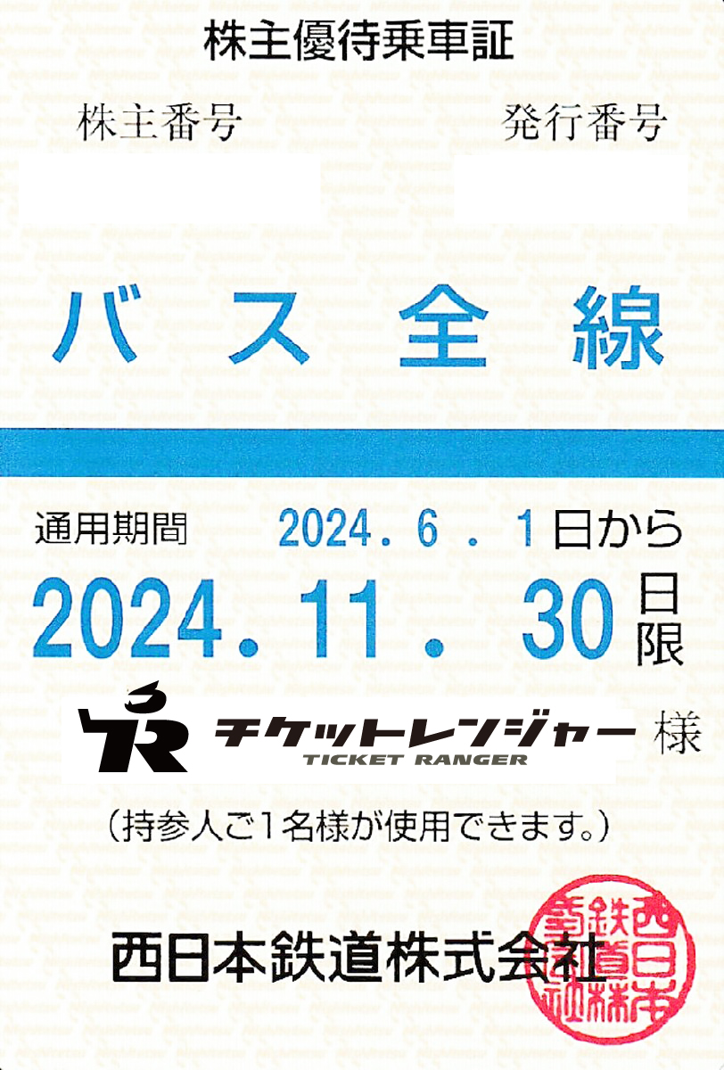 最新 西鉄 西日本鉄道 株主優待乗車証 電車・バス全線 定期型