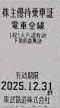 東武鉄道株主優待証（切符タイプ）2025年12月31日期限