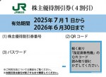 JR東日本株主優待券（1枚で運賃料金が4割引）＜2025年7月1日〜2026年6月30日期限＞_課税対象商品