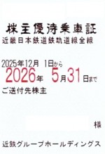 近畿日本鉄道（近鉄）株主優待(定期型）電車全線 2026年5月31日期限