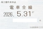 京成電鉄株主優待（定期型）電車全線 2026年5月31日期限