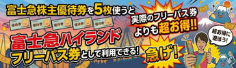 富士急ハイランド株主優待券格安販売